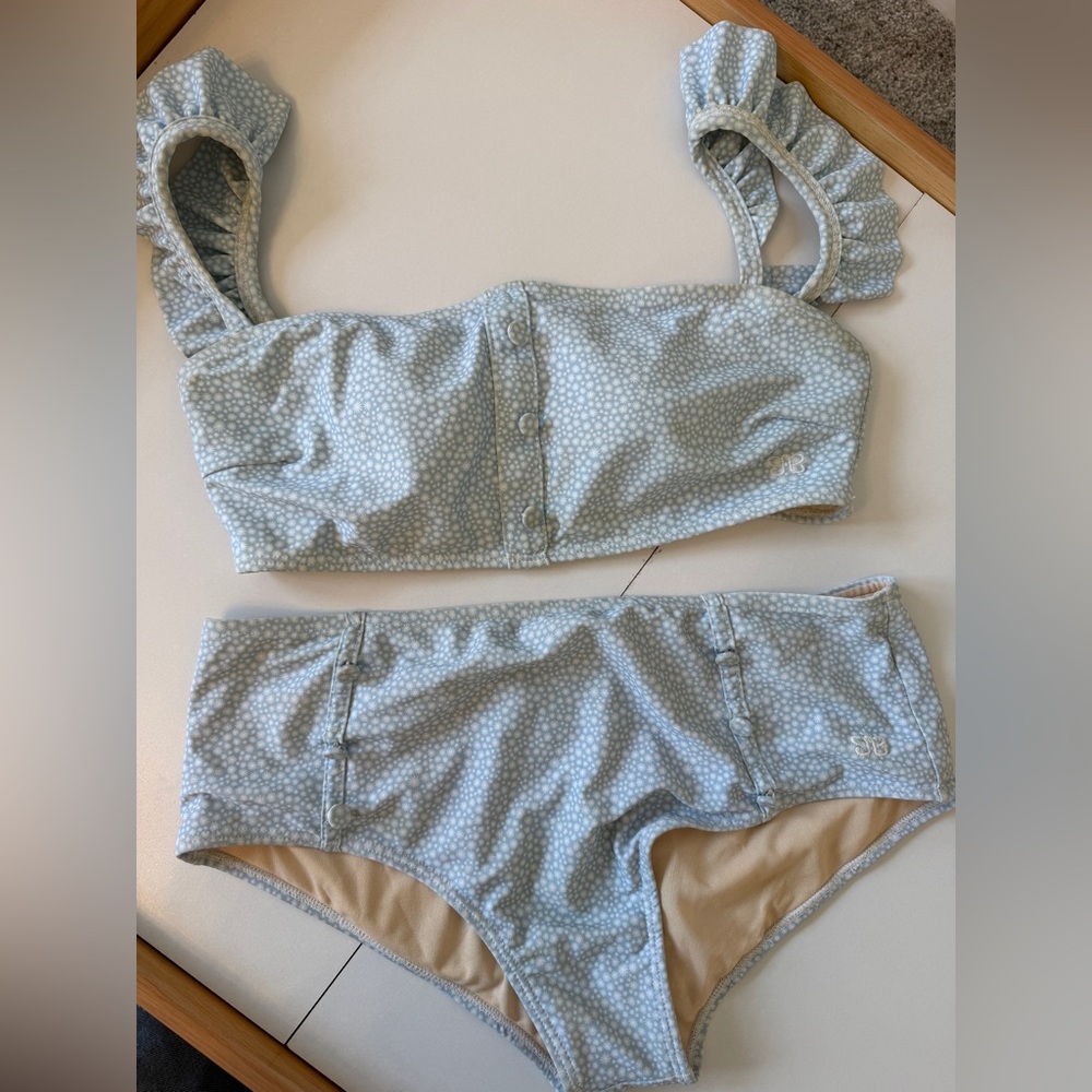 Albion Swimwear Set in Light Blue Polka Dot